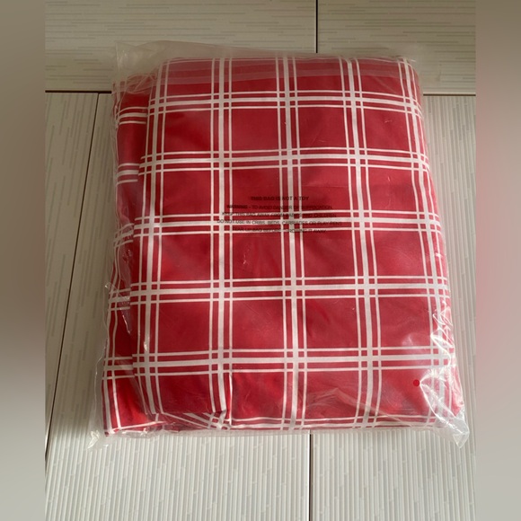 NEW Red White Plaid Windowpane Full size Sheet Bedding Set Holiday Microfiber - Picture 2 of 2